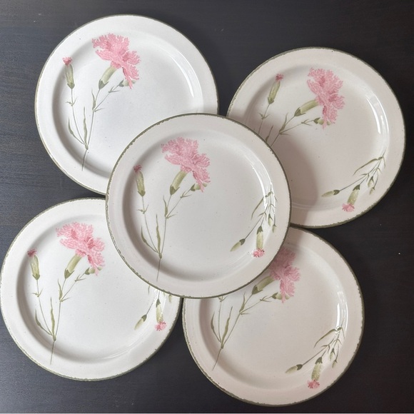 Stonehenge Midwinter Invitation Pink Carnation Plates (Set of 5) - England - Picture 1 of 9